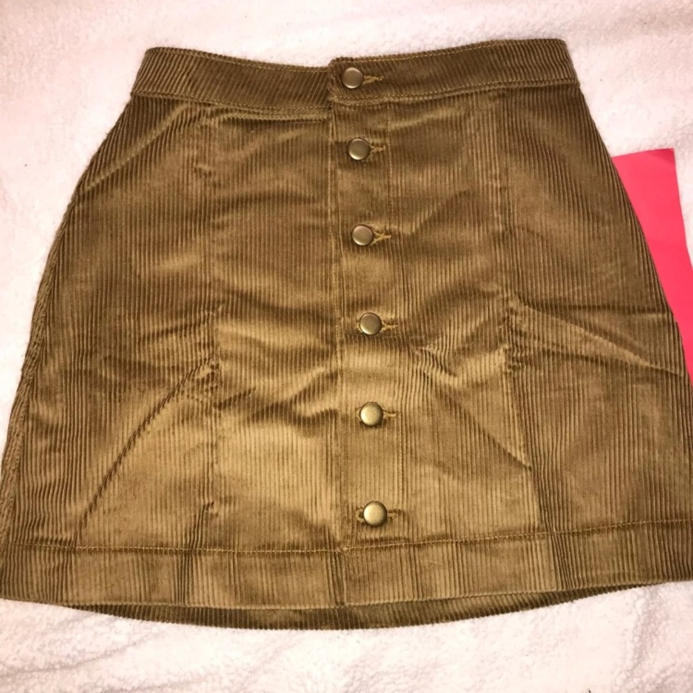 American Apparel Corduroy A-Line Skirt in Brown
